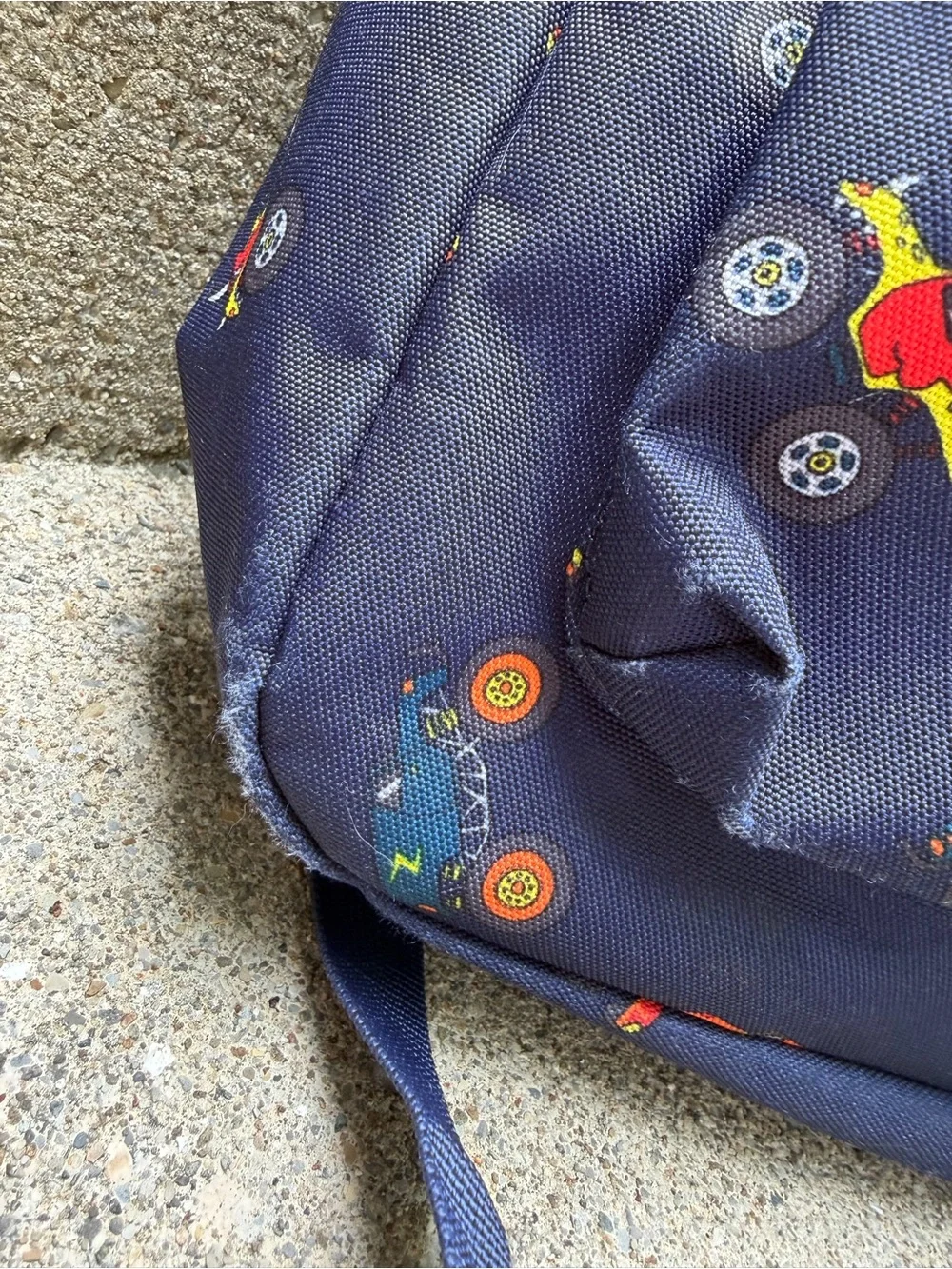 Herschel Kids' Navy Backpack with Yellow Zipper and Monster Truck Print